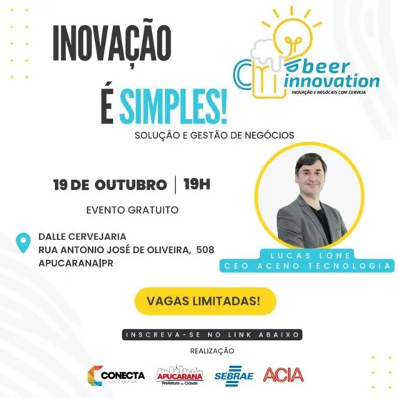 Evento contará com palestra de Lucas Lone, CEO da Aceno Tecnologia