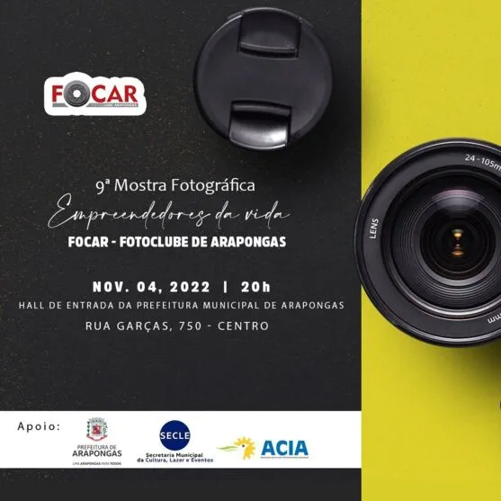 Para a exposição estão reunidos fotógrafos de Arapongas, Apucarana, Londrina e outras cidades da região