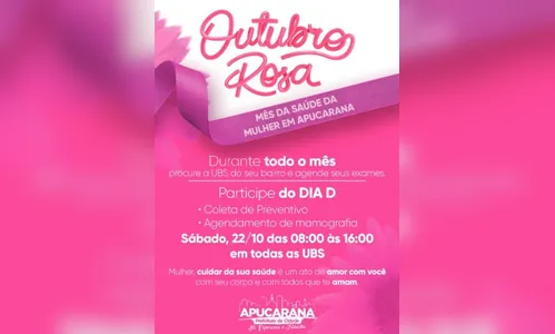 Apucarana realiza Dia D de exame preventivo neste sábado