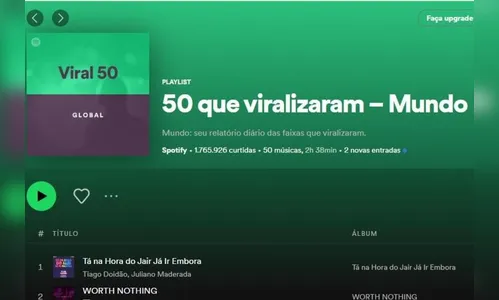 O hit 'Tá na hora do Jair, já ir embora' lidera ranking do Spotify