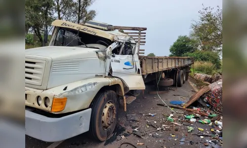 Caminhão carregado com sucata tomba e motorista morre na BR-369
