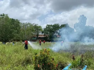 Chamas foram provocadas por fogos de artifício