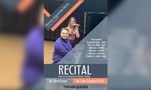 Cine Teatro Fênix recebe recital de piano nesta segunda-feira (10)