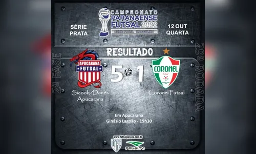 Apucarana vence no futsal, mas se mantém na lanterna do grupo