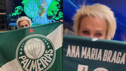 Nos Stories, a apresentadora também publicou um registro segurando uma camiseta do Palmeiras com o número 10