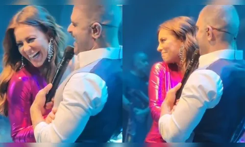 Diogo Nogueira se derrete por Paolla Oliveira em show