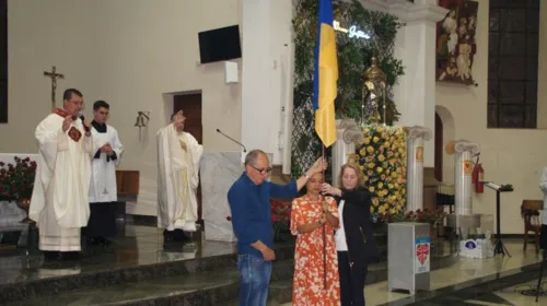 O ato foi presidido pelo padre Reinaldo Baggio