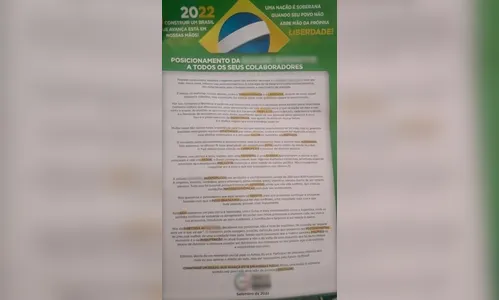 Empresa é investigada por entregar folheto pró-Bolsonaro a empregados