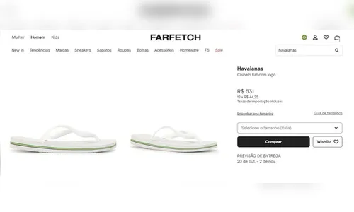 Loja gera repercussão ao vender chinelo Havaianas por R$ 531