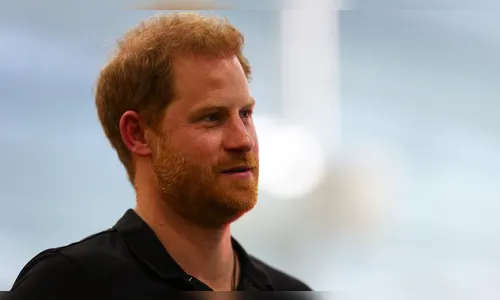 O príncipe Harry (38) participou de uma videochamada com uma instituição de caridade