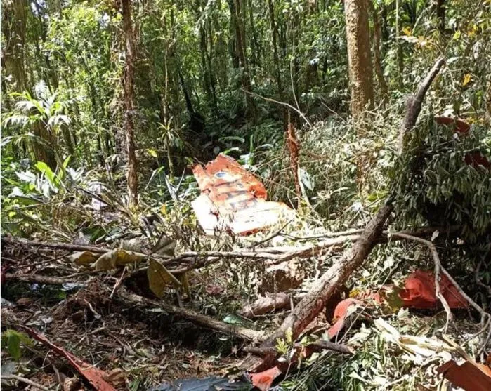Os destroços do avião foram encontrados por volta do meio dia, em área de mata, no município de Canelinha.