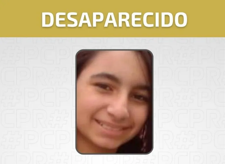 A Polícia Civil do Paraná (PCPR) divulga a foto de uma criança, de 11 anos, desaparecida