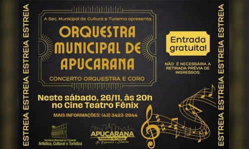 Orquestra e Coro Municipal estreiam no Cine Fênix neste sábado