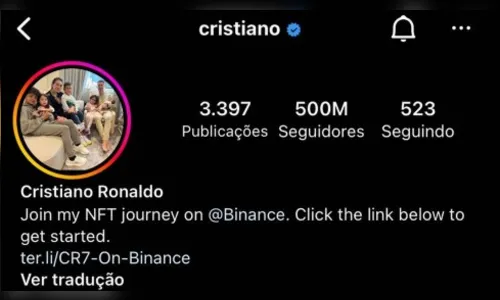 Cristiano Ronaldo alcança 500 milhões de seguidores no Instagram