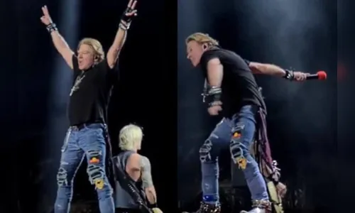 Axl Rose arremessa microfone para plateia e acerta fã em show
