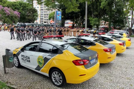 Em Curitiba, a ação foi lançada na Praça Rui Barbosa, no centro da cidade, com a presença de mais de 100 policiais militares