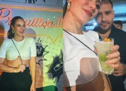 Em seu Instagram, a musa apareceu tomando drinks e dando muitas risadas