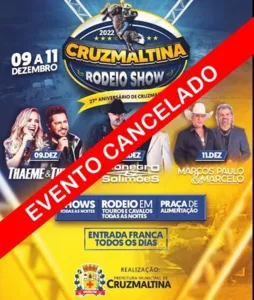 Evento foi cancelado pela prefeitura de Cruzmaltina