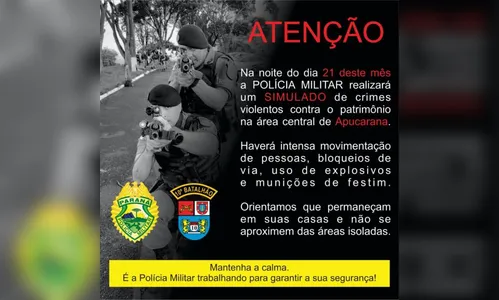 Não se assuste: PM de Apucarana realiza simulado de combate