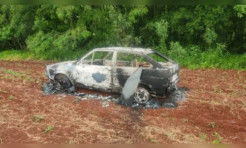Carro de homem que foi assaltado e amarrado é encontrado queimado