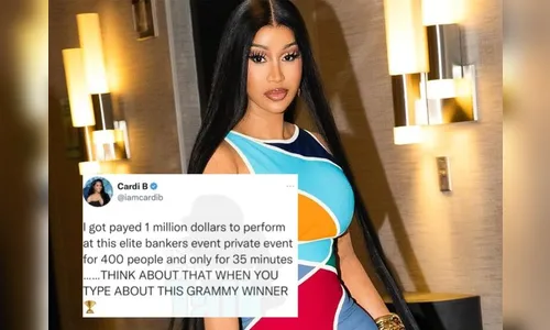 Cardi B ganha R$ 5,2 milhões em show de 35 minutos: 'Pensem nisso'