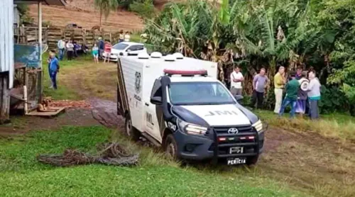 O autor foi localizado em uma propriedade rural em Alto Santa Lúcia, na mesma comunidade onde o crime aconteceu