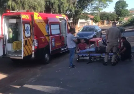 Pedreiro foi socorrido pelo Corpo de Bombeiros no Jardim Santa Helena