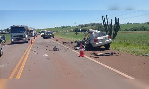 Uma pessoa morre após grave acidente entre carro e ônibus na BR-369