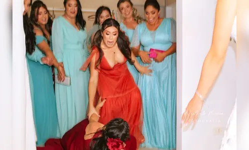 Mãe desmaia ao ver filha vestida de noiva e vídeo viraliza; assista