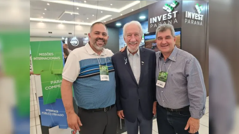 Pedro Paulo Bazana (PSD), ao lado do vice-governador Darci Piana (PSD) e do também deputado estadual Artagão Júnior (PSD)