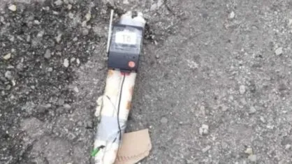 . O objeto foi encontrado à margem da pista de rolamento, no gramado de um canteiro central