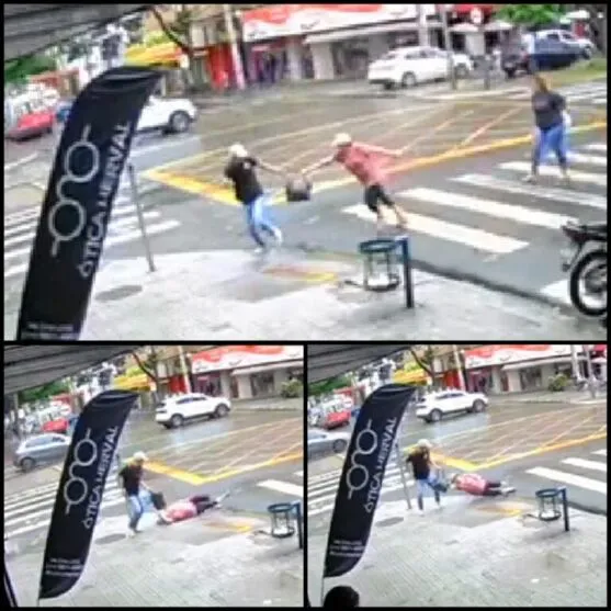 Populares que presenciaram o crime, conseguiram segurar a criminosa até a chegada da polícia