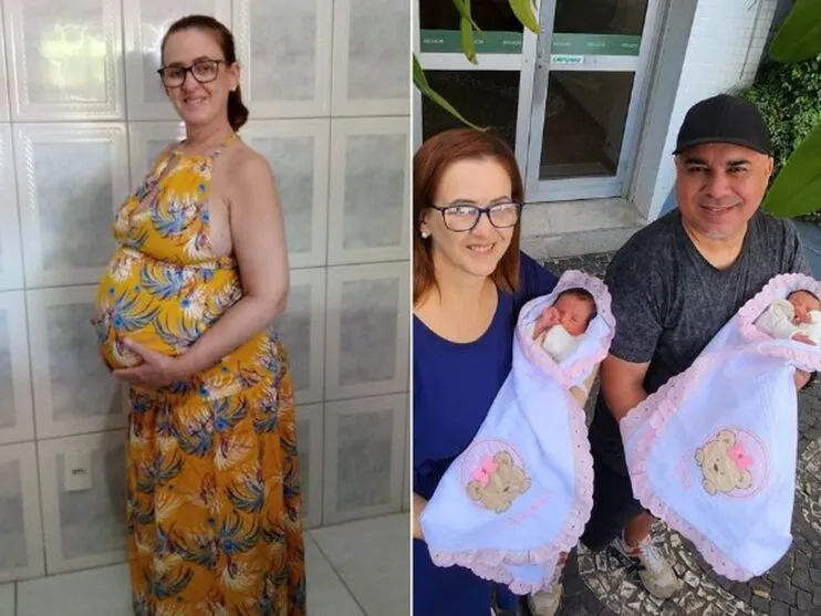 Ela e o marido, Alexandre Carvalho, de 49 anos, realizaram a fertilização 'in vitro' há cerca de um ano