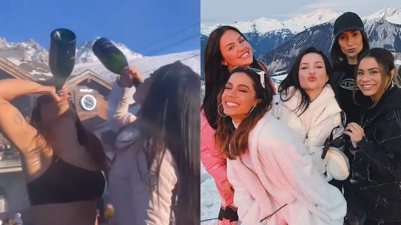 Na gravação, elas surgem dançando bastante e bebendo o champagnem curtindo o dia de férias nos alpes franceses