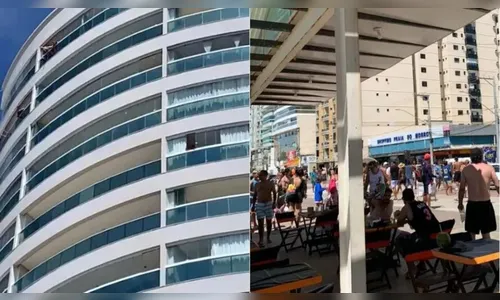 Vídeo: turistas jogam dinheiro de varanda de prédio e causam correria