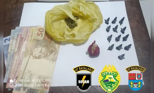 PM de Apucarana apreende crack, maconha e cocaína com adolescente