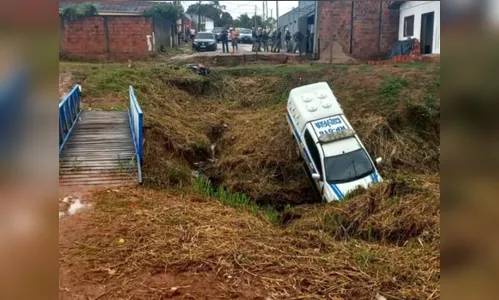 Vídeo: viatura da PM cai em córrego durante perseguição