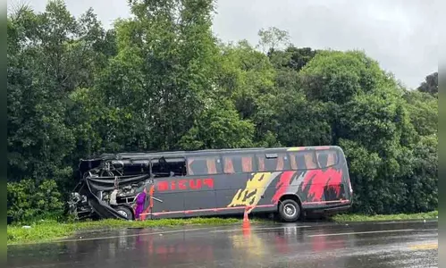 Ônibus que fazia linha Brusque a Ivaiporã bate com caminhão na BR-277