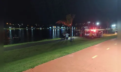 Bombeiros buscam jovem que se afogou no Lago Saracura em Faxinal