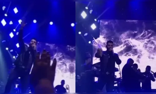 Gusttavo Lima se surpreende com presente inusitado durante show
