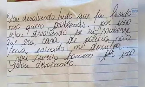 Ladrão rouba casa de delegado, mas devolve tudo com bilhete