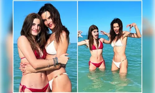Alessandra Ambrosio e filha se divertem e fãs brincam: 'Irmãs'