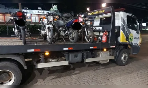 PM apreende 7 motocicletas durante operação em Apucarana