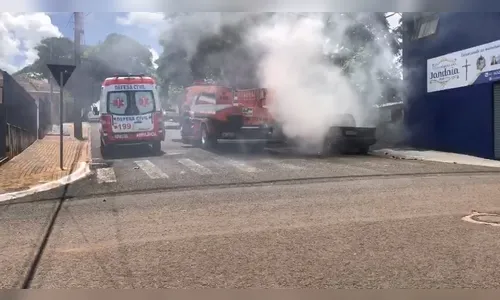 Incêndio em veículo mobiliza bombeiros comunitários em Jandaia; veja