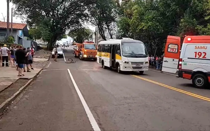 O acidente aconteceu por volta das 18h30 na Rua Quatorze de Dezembro, em  Chopinzinho