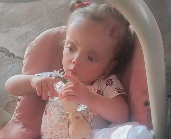 Os pais da apucaranense Lara Gabriela, de apenas 1 ano e 5 meses, criaram uma vaquinha online para ajudar a comprar fraldas e um espessante