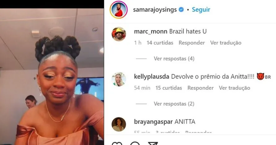 Samara Joy ganhou pela categoria Revelação, a mesma pela qual Anitta concorria, e isso causou revolta nos fãs da cantora brasileira