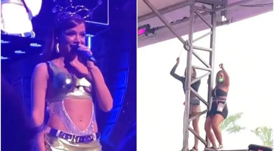 Vídeos gravados durante a apresentação de Anitta em Brasília, no sábado (21), viralizaram nas redes sociais por chamar a atenção de fãs
