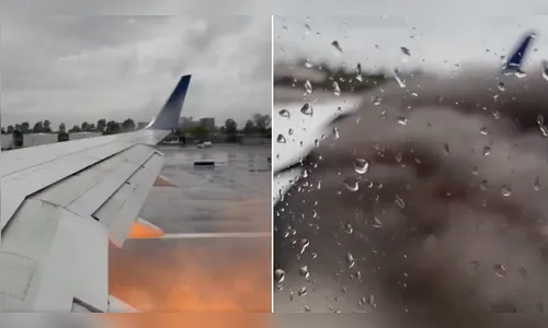 Vídeo: turbina de avião pega fogo momentos antes de decolar