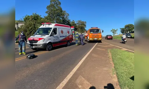 Colisão entre motocicletas na BR-376 deixa feridos, em Jandaia do Sul